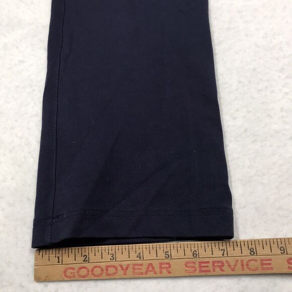 BETABRAND Classic Straight Yoga Dress Pant Women M Navy Stretch Denim Faux Zip - Picture 13 of 16